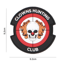 Clowns Hunting Club embleem PVC - rood - 9,2 x 9,2 cm