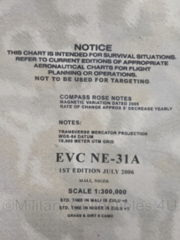 Pilot Escape Silk Chart Mali Missie  EVC NE-31A July 2006 Mali Algeria Niger halsdoek - 106 x 74,5 cm - nieuw - origineel
