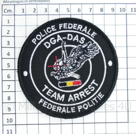 Belgische Politie Police Federale DGA DAS Team Arrest Federale Politie embleem - met klittenband - diameter 9 cm
