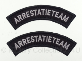 Arrestatieteam straatnamen set - zwart/wit - met klittenband - 8 x 2,7 cm