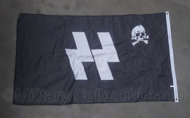 WO2 Duitse Waffen SS Totenkopf vlag polyester - 150 x 90 cm - replica