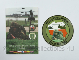 Exercise FTX Gainful Sword 2003 Poland Duits Nederlandse Corps boekje met sticker - origineel