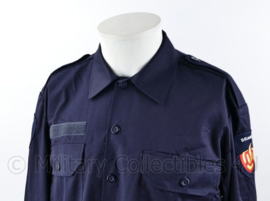 Brandweer kazerne tenue overhemd donkerblauw - lange mouw - 5060/1015 - gedragen - origineel