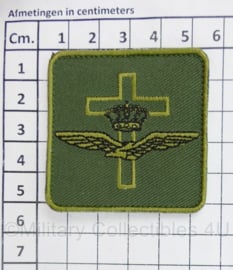 KLU Koninklijke Luchtmacht Veldpredikant/Aalmoezenier borstembleem - met klittenband - 5 x 5 cm - origineel