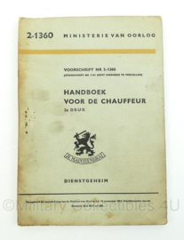 Handboek voor de chauffeur - ministerie van oorlog - uit 1954 - 2-1360 - origineel