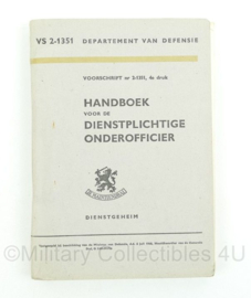 Handboek voor de dienstplichtige onderofficier - VS 2-1351 - uit 1960 - origineel