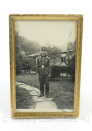WO2 Duitse RAD Reichsarbeitsdienst foto in lijstje - barst in glas - 6,5 x  9,5 cm - replica