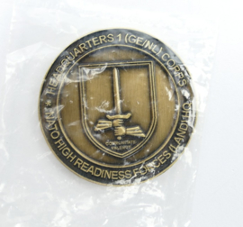 Duits Nederlandse Corps Exercise jagged Sword 2006 coin - Germany 18 september - 06 october - nieuw in de verpakking - diameter  3,5 cm - origineel