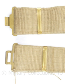 Wo2 Britse P37 Koppel khaki Webbing  - messing gespen -  88 x 5,5 cm - origineel