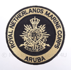 KM Koninklijke Marine, Korps Mariniers Aruba embleem "Royal Netherlands Marine Corps Aruba" - met klittenband - diameter 9 cm