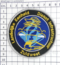 Landelijke Eenheid Dienst Infrastructuur Zuidwest embleem - met klittenband - 9 cm. diameter