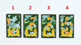 1 set van 4 KL Nederlandse leger rangemblemen met klittenband NFP camo - generaals - 5 x 8 cm