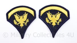 US Army Rank patch pair - Specialist - geel op donkerblauw - 8,5 x 7,5 cm - origineel