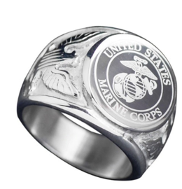 USMC US Marine Corps zilverkleurige ring - meerdere maten