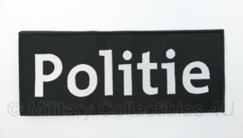 Belgische Politie rugstrook met klittenband zwart - 25 x 10 cm