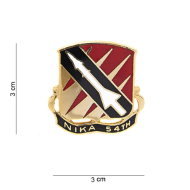 54yj Antiaircraft Artillery Battalion (Missile)  Nika 54th unit crest metaal - 3 x 3 cm - maker Meyer - origineel