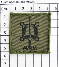 KL Nederlandse leger AVRM Algemene Vereniging van Reserve Militairen borstembleem - met klittenband - 5 x 5 cm - origineel