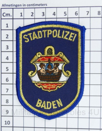 Zwitserse Stadtpolizei Baden embleem - 9 x 6,5 cm - origineel