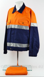 Veiligheidskleding werkjack mét broek blauw oranje reflecterend - maat Medium - NIEUW - origineel