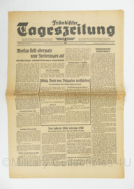 WO2 Duitse krant Tageszeitung nr. 202 30 augustus 1943 - 47 x 32 cm - origineel