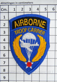 US Airborn Troop Carrier embleem - cut edge - afmeting 5 x 8 cm - origineel