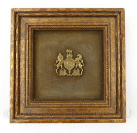 WO2 Lijstje met Brits wapen - 14 x 14 x 2 cm - origineel