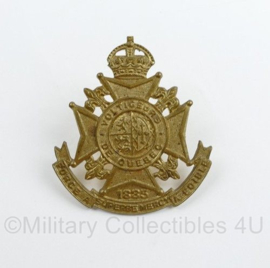 WW2 Canadian Forces Voltigeurs De Quebec Regiment Cap Badge Kings Crown - 5 x 4,5 cm - origineel