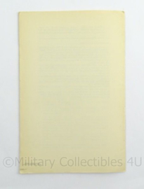 Staf Bevelhebber Nederlandsche strijdkrachten oefenings aanwijzing No3 uit 1945 - afmeting 15 x 23 cm - origineel