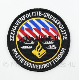 Zeehavenpolitie-Grenspolitie Politie eenheid Rotterdam embleem - met klittenband - 9 cm. diameter