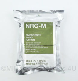 NRG M Emergency Food Ration 1150 kcal Best Before 08-2031 - 7,5 x 3,5 x 11,5  cm -  nieuw