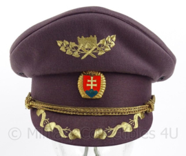 Tsjechische leger platte pet met gouden insigne - maat 55, 56 of 57 cm. - origineel