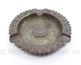 Defensie asbak koper met infanterie embleem erop - diameter 8 cm - origineel