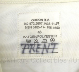 Korps Mariniers Tropenwit dik overhemd wit - korte mouw - maat 37 - origineel