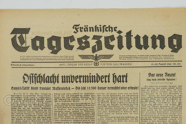 WO2 Duitse krant Tageszeitung nr. 195 21/22 augustus 1943 - 47 x 32 cm - origineel