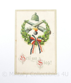 WO1 WO2 Duitse Postkarte Heil und Sieg - 14,5 x 9 cm - origineel