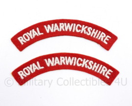 WO2 Brits paar shoulder Titles Royal Warwickshire - 13 x 2 cm - origineel