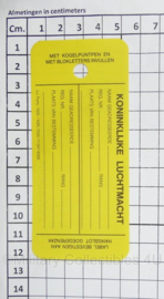Luchtmacht goederentas label - 12 x 5 cm -  origineel