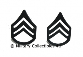US Army kraag rang rank insignia Staffsergeant  - black - 1 PAAR