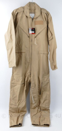 USAF en Klu Coveralls USAF Flyers Summer Fire resistant CWU 27/P Nomex piloten overall khaki - 38-R- nieuw met kaartje er nog aan - Nomex IIIA -  origineel