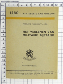 MVO voorschrift het Verlenen van Militaire Bijstand nr. 1580 - 1946 - afmeting 12 x 17 cm - origineel