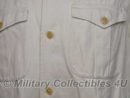 Vintage wit uniform overhemd - korte mouw - maat Medium - origineel