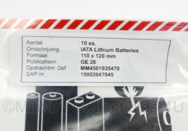 Sticker Lithium-ion batterijen - 110 x 120 mm - nieuw - origineel