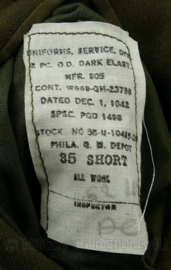 WO2 US 1942  Officer class A jas zonder knopen - maat 35 Short - origineel