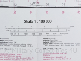 Poolse Stafkaart Zary N-33-19,20 - 1 : 100.000 - 64 x 84 cm - origineel