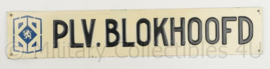 Metalen bord BB Bescherming Bevolking PLV. Blokhoofd - 54½ x 10 cm - origineel