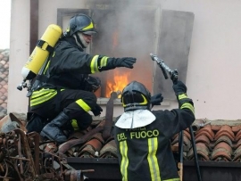 Italiaanse Brandweer jas - Vigili Del Fuoco - Medium, Large - origineel