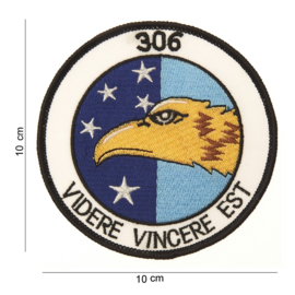 Embleem 306 squadron "Videre Vincere Est" Koninklijke Luchtmacht - diameter 10 cm.