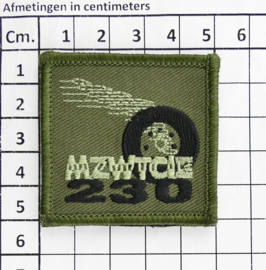 KL Nederlandse leger 230 MZWTCIE 230 Middelzware Transportcompagnie borstembleem - met klittenband - 5 x 5 cm - origineel