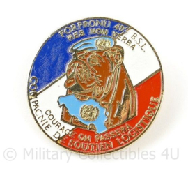 Franse UNPROFOR 403 BSL speldje met Bulldog - diameter 3 cm - origineel