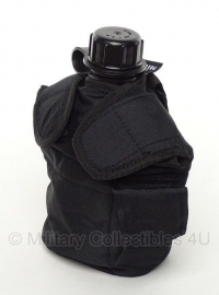 US style - veldfles hoes - MOLLE bevestiging - met vakje - zwart